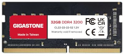 【DDR4 RAM Solo Notebook】GIGASTONE 32GB DDR4 3200MHz (2933MHz or 2666MHz) PC4-25600 (PC4-23400, 21300) CL22 1.2V SODIMM 260pin Memoria notebook–Unbuffered Non-ECC, alte prestazioni