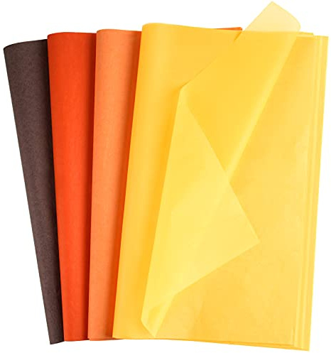 CHRORINE 60 Sheets Tissue Paper Autumn Wrapping Pape Bulk Assorted Color Art Paper Crafts for Thanksgiving Harvest Birthday Party DIY and Craft Decor