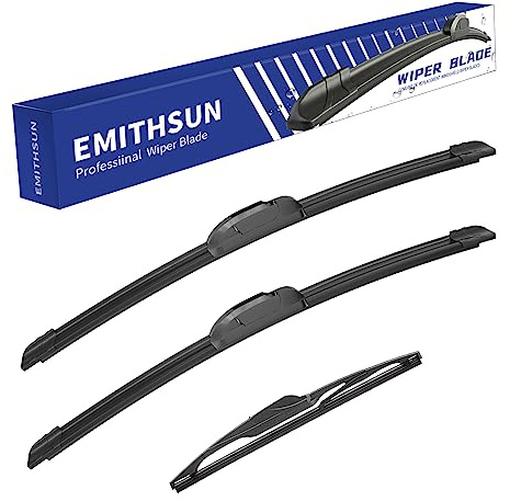 EMITHSUN® Windshield Wiper Blades Replacement for Mitsubishi Outlander 2014-2021,That Meet OEM Quality Front Rear Wipers Blade Set for My Car -26+18+12(Set of 3)