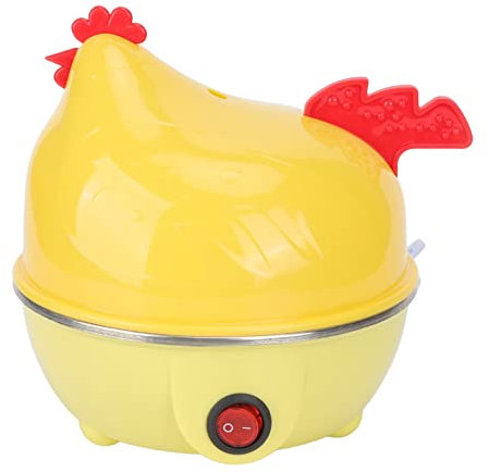 Luqeeg Cocedor de Huevos Rápido, Cocedor de Huevos Eléctrico con Capacidad para 7 Huevos, Hervidor de Huevos Rápido Multifunción con Forma de Gallina con Función de Apagado Automático