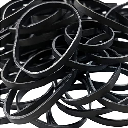 Tactical Rubber Bands Size #64 (3 1/2 x 1/4), 100 Pcs Black Wide Thick Large Strong Heavy Duty Rubber Bands Heat Cold UV Resistant for Hunting Hiking Outdoor Camping Survival (100)