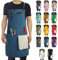 Stenffy Kitchen Apron, Work Apron, Multiple Pockets for Gardening, Artist, Painting, BBQ, Carpenter, Sizes M to XXL, Blue