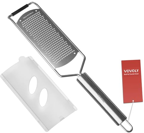 Professional Zester Grater Fine for Hard Cheese, Citrus Fruits, Garlic, Chili, Cinnamon and Nutmeg, Kitchen grater with Razor-Sharp Stainless Steel Blade (Fine)