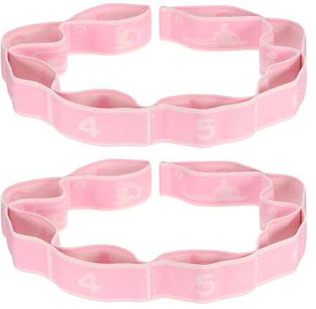 PATIKIL Bandas de Ejercicio 35.4 2 Piezas Correa de Estiramiento de Yoga Bandas Elásticas Latinas para Baile Físico Estiramiento Pilates Bandas de Resistencia para Entrenar Rosa