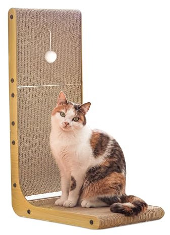 LINUMA® Kratzbrett 68cm hoch Kratzbretter Katze Katzenkratzbretter Kratzmöbel Kratzpappe für Katzen groß XXL Betten Decken & Möbel für Katzen Kratzmatte Katze