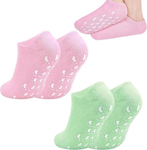 Passen Größe 34-37, 2 Paar Gel Socken zur Reparatur Erweichung Rissiger Füße, Feuchtigkeitsspendende Socken,Fusspflege socken,Wiederverwendbare Fußpflege-Socken zur Hornhautentfernung