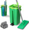 Masthome Mop and Bucket Set, Small Floor Mop Cleaning System with 360 Rotating Head, Squeeze Mop Bucket with 135cm Stainless Steel Handle, Wet & Dry Flat Mop for Laminate, Tile, Hardwood Floors