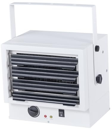 VEVOR Electric Garage Heater, 5000-Watt Wall/Ceiling Mounted Shop Heater for 2 Cars, Overheat Protection & 3 Adjustable Angles, Heavy Duty Commercial for Indoor Workshop Warehouse,240V White