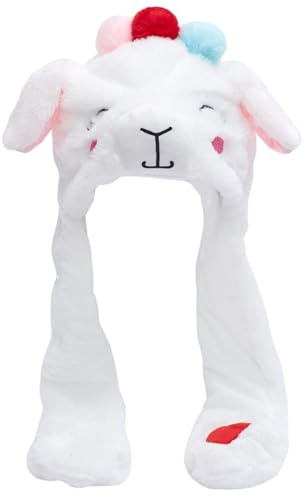 Joygoodta Gorro con Orejas en Movimiento, Lindo Gorro de Animal de Oveja con Orejas en Movimiento, Felpa Suave y Divertida con Patas para Regalos de cumpleaños navideños de Invierno Unisex