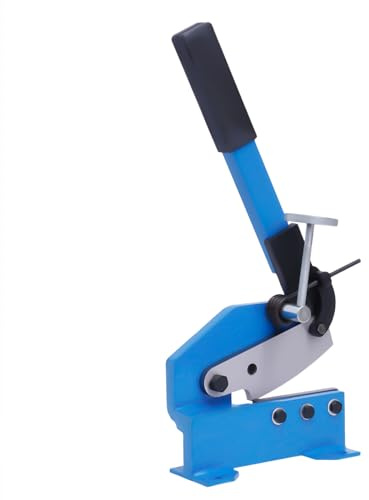 Fyssnn 125mm/200mm Manual Hand Operated Guillotine Cutter, Heavy Duty Metal Plate Shear Cutter for Steel Sheets, Brass, Flats and Rounds - Bench Scissor Snips Tool for Metalworking & DIY (125mm)