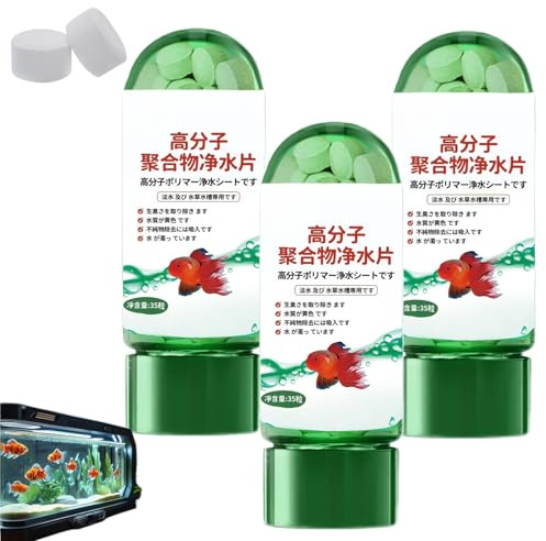 3 Bottles Water Purification T/ablets for Fish Tanks,Powerful Aquarium Water Purification T/ablet,Water Conditioner for Fish Tanks,Remove All Kinds of Turbidity from Fish Tank Water,F-ish-Friendly