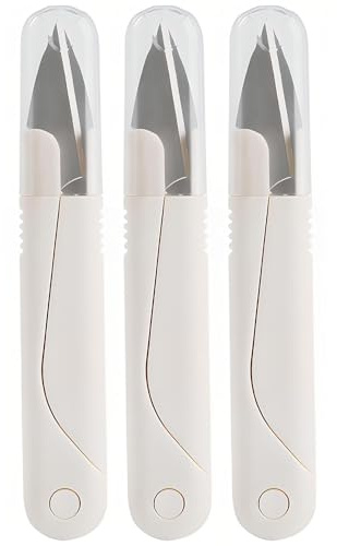 Sewing Thread Cutters - 3pcs Multipurpose Snippers with Safety Cap, Sewing Snips Thread Cutter - Sewing Scissors - Safety Scissors Thread Cutter Perfect for Clipping Threads,Yarn,U Shape Scissor