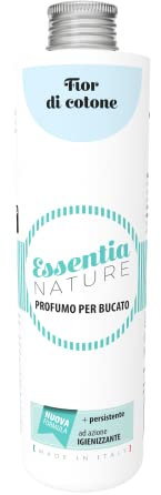 ESSENTIA Profumo per Bucato con Igienizzante, Essenza Profuma Bucato, Profumatore Bucato per Lavatrice con Estratti di Oli Essenziali Naturali (Fior di Cotone, 500 ml, confezione da 1)