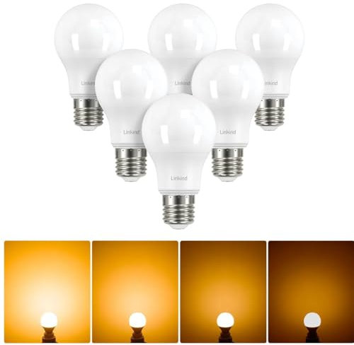 Linkind Dimmbare E27 LED Lampe 9W, ersetzt 60 Watt, A60 Edison 2700K Warmweiß Led Lampen E27, 806Lm mit 220° Abstrahlwinkel, ERP, 6 Stück