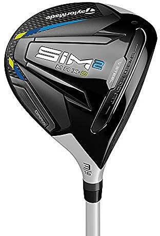 TaylorMade SiM 2 Max Draw Fairway - Tenis para hombre (mano izquierda, grafito regular, 5 madera), color negro y gris claro