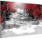 Runa Art Bild Wasserfall Modern Wandbilder Wohnzimmer 1 Teilig - Made In Germany - Natur Schwarz Rot Flur 043615a