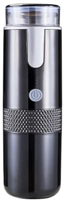 HUTSRAI Cafetera ElectróNica MáQuina de Espresso Recargable Cafetera PortáTil para AutomóVil Hacer Café Molido y Espresso Viajes Camping