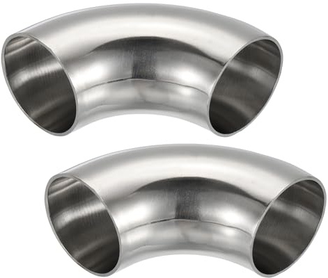 PATIKIL 2pcs 90 Degree Mandrel Bend Elbow, 1 2/3 Inch OD Steel Exhaust Elbow Exhaust Piping Connector 316 Stainless Steel for Exhaust Pipe Stair Handrail HVAC