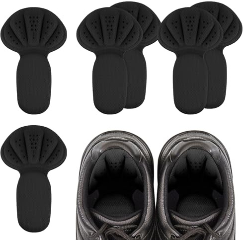 Ptwola Back of Heel Cushion Pads 6 Pcs Mesh Adhesive Heel Grips Inserts Reusable Heel Guards Liners Anti Blister Shoe Liners Heel Protectors for Women Men Boots Loose Shoes Too Big