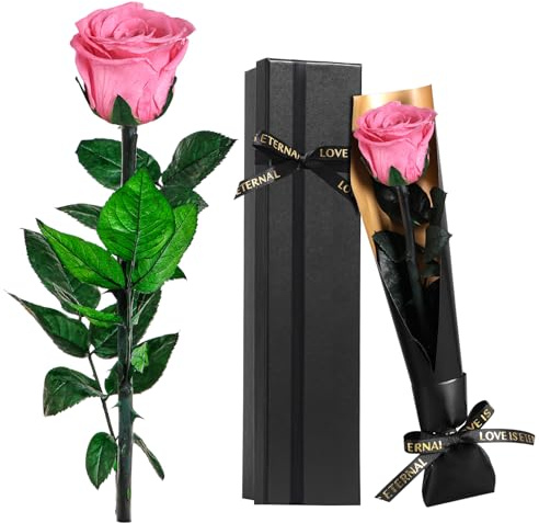 Touloube Geschenk für Frauen | Ewige Infinity Rosen mit Stiel | Eternal Blumengeschenk für Frauen | Konservierte Blumen in Geschenkbox – Perfekt Rose Geschenk für Freundin Mama für Geburtstage