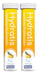 HYDRATIS - Pastilles Hydratation Electrolytes - Ananas - Améliore l'Hydratation et Favorise l'Énergie - Formule Isotonique - Sport, Récupération, Bien-être - 2 tubes (40 Pastilles)