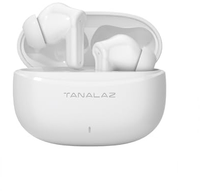TANALAZ I1 Auricolari Wireless Cuffie Bluetooth 6.0 in auricolari, Cancellazione Attiva Rumore con Custodia di Carica, 4 Mic ENC cancellazione del rumore, Suono HiFi Intrauricolari per iPhone/Android