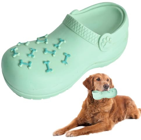 DEARBAG Juguetes para Perros Indestructibles, Squeak Interactivo Juguetes de Caucho Natural, Juguetes Interactivos para Mascotas con Sonido, para Perros Grandes, Pequeños y Medianos (Verde)