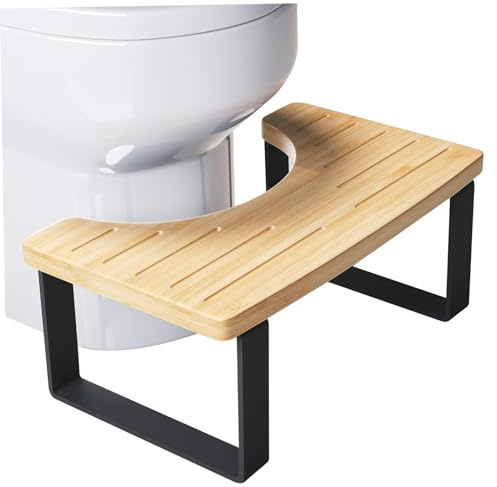 Sgabello da toilette, sgabello da cacca di postura in legno salutare