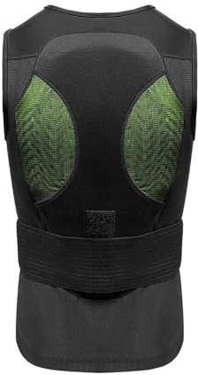 Pegciuho skidväst för män med ryggskydd, andningsbar spandex, ergonomisk komfort, stötsäker, lämplig för vintersport och skidlektioner, M