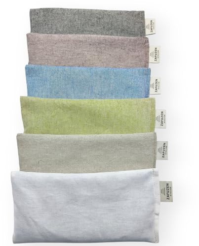 ZAFUZEN Set da 6 Cuscinetti per Occhi Yoga Full Palette – Lavanda Naturale e Riso, Cotone Naturale, Ideali per Meditazione, Relax e Regalo Yoga