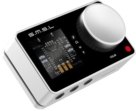 SMSL Nano ONE Pro Scheda audio esterna, chip Hi-Fi DSP, suono surround virtuale 7.1, per Windows/Mac/telefono/Live Stream/giochi, uscita cuffie da 3,5 mm, ingresso microfono, plug and play, senza
