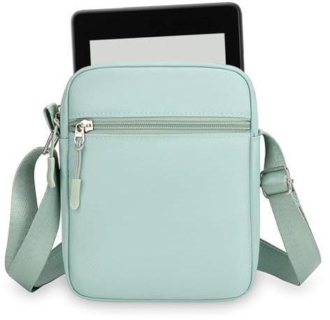 Funda 7 Pulgadas para 4-7 Pulgadas E-Reader Tableta Teléfono, Bolso Bandolera Antirrobo, Funda Universal, Práctico Accesorio de Viaje Kindle, Doble Uso Bandolera