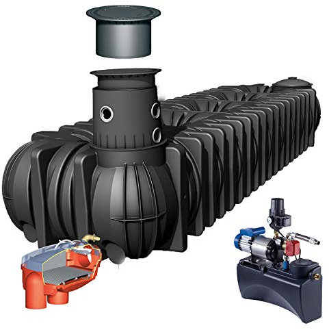 Graf Regenwasser-Flachtank Platin Regenwassertank Zisterne Wassertank Haus Eco-Plus, 15.000 L PKW-befahrbar