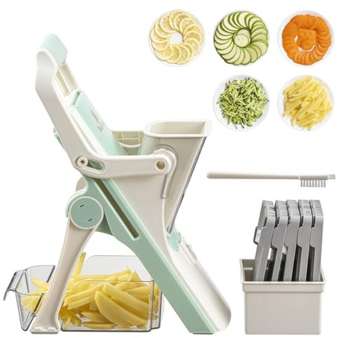 Trancheuse Mandoline La Plus Sûre Avec 4 Modes De Coupe Et 40 Niveaux D'épaisseur Pour Trancher, Découper En Dés, Hacher, Couper En Julienne, Émincer Les Légumes, Conception Sans Risque De Blessure