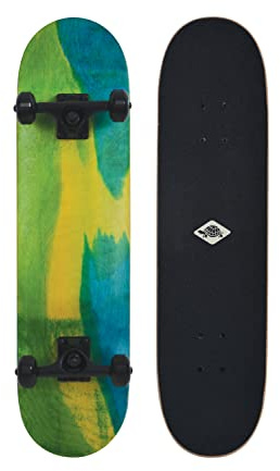 Schildkröt Skateboard Bigflip 31, Premium-Komplett-Board, konkave Deckform mit Doppel-Kick und Griptape, 7-lagiges North-East Ahornholz, ABEC9 Kugellager, Design: Splash, 510671