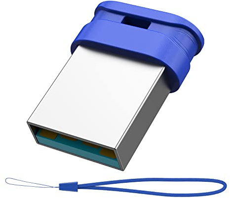 K&ZZ 128GB Flash Drive 128GB USB 3.0 Flash Memory Stick Drive with Lanyard Ultra High Speed Mini 128 GB Thumb Drive USB Stick for PC/Laptop, Blue
