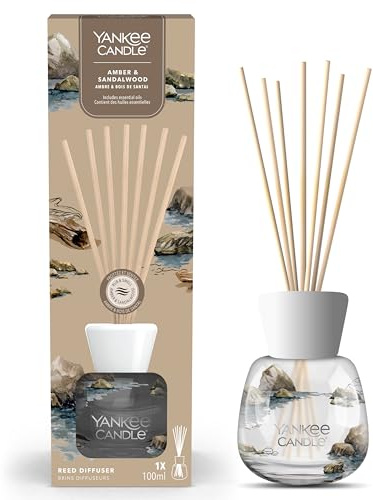 Yankee Candle Signature Reed Diffuser | Amber & Sandalwood | 100ml | up to 10 Weeks of Fragrance | Recyclable Packaging | Perfect Gifts for Women