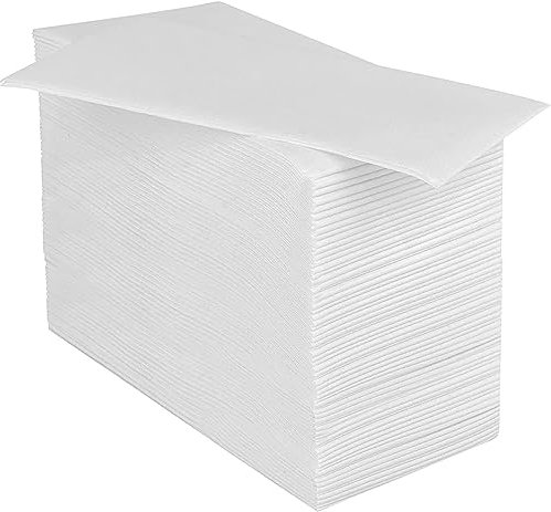 JEBBLAS Disposable Guest Towels, Linen Feel Hand Towels, Cloth-Like Paper Napkins, Soft, Absorbent Paper Hand Towel for Kitchen, Parties, Bathroom, Restaurant, Events, 7.8” X 15.7” 100 Pcs, White