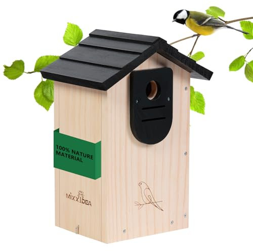 MIXXIDEA Vogelhaus aus Zedernholz, Vogelhaus aus Holz für den Außenbereich, Kolibrihaus für den Außenbereich, mit Stabiler Struktur, für Garten Hinterhof Terrasse