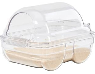 TOKAYIFE Hamster Sandbad, Hamster Sandbadbehälter, Hamster Toilette, Abnehmbarer Hamster, Behälter Kleintier Sauna Sandkasten für Hamster Gerbil (XS (14 * 9 * 8.5 cm))