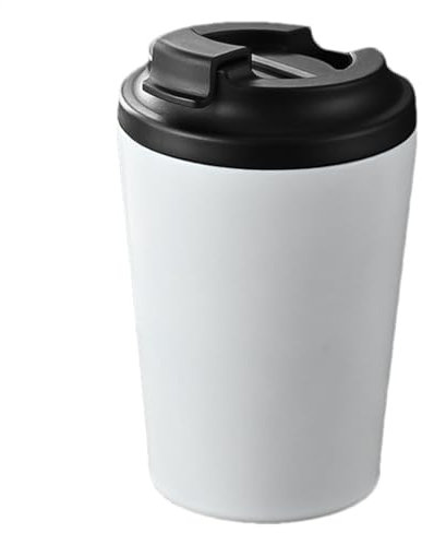 Gvblkq Taza de acero inoxidable, taza de viaje con tapa, taza a prueba de fugas, mantiene las bebidas calientes o frías, vaso de aislado al vacío para, té, vino, jugo, 5.51 x 2.76 pulgadas