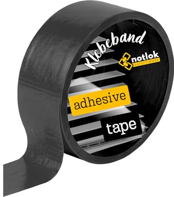 notlok Safety Work - Ruban adhésif de signalisation [Noir, 50mm x 33m] | Bande de marquage au sol pour industrie & logistique | Ruban de sécurité adhésif & amovible
