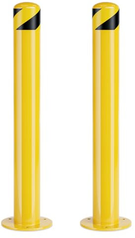 Aioneer Sicherheitspollerpfosten, 42 Zoll Hoher Sicherheitspoller, 3,5 Zoll Tiefer Pulverbeschichteter Stahlpoller, Gelbe Parkbarriere Mit Ankerbolzen, Parkpoller Für Park- Und V42''h-3.5''d-2pcs