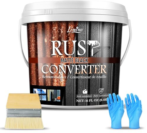 Rust Converter for Metal - Black Metal Primer and Rust Remover, Rust Reformer ＆ Rust Encapsulator, Long-lasting Anti-Rust Effect, Rust Inhibitor Paint for Cars and Various Metal Surfaces (473ml)