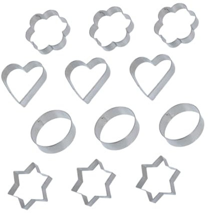 CIYODO Juego de 12 Cortadores de Galletas Metal Molde Cortador de Galletas de Resistente a Altas para Uso Alimentario Muffins