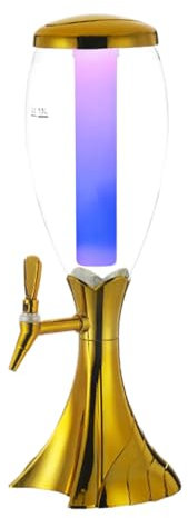 Torre de la cerveza 1.5L Dispensador de cerveza graduado con vapor LED LED TUBE ICE ICE ICELA BASE ACRYLIC DE LICOR ACRYLIC Dispensador para fiestas de Oktoberfest