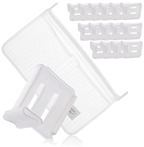 VILLCASE 16pezzi Divisorio Per Porta Laterale Del Frigorifero Clip Divisorie Per Frigorifero Con Sacchetto Rete Divisori Retrattili Per e Congelatore Separatore Per Contenitore