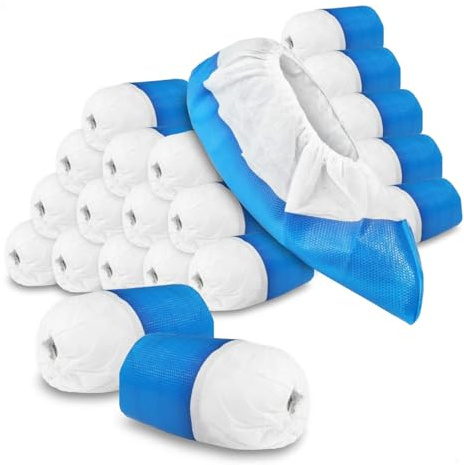 JUGUTA 20 Stück Wasserdichte Schuhüberzieher, Extra Starke Schuhüberzieher, Wasserdicht Und Reißfest, Überschuhe Für In Und Outdoor, Einheitsgröße, Latexfrei, Rutschfeste Sohle, Atmungsaktiv