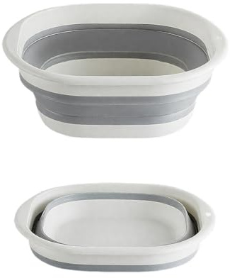 Lavabo pieghevole, 2.7L, catino pieghevole, bacinella bucato, pieghevole, salvaspazio, per campeggio, cucina, casa (grigio)