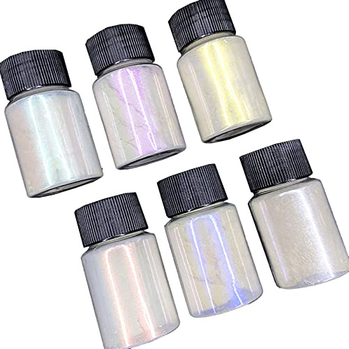 6 confezioni di polveri di mica perlescenti in 6 colori, pigmento glitterato in polvere di mica colorante per candele e sapone, 10 g di pigmento in polvere perlescente fai da te